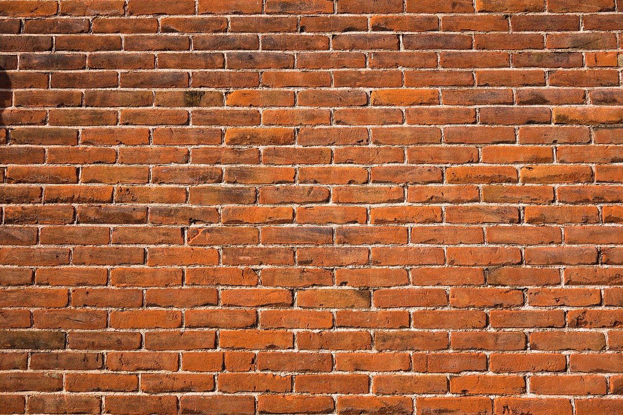brick wall, red brick wall, wall